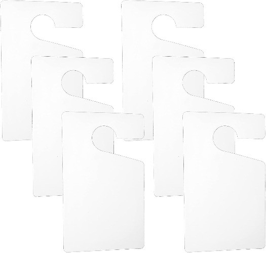 6 PCS White Blank Parking Permit Hang Tags, 3×5 Inch Plastic Hanging Pass Holder