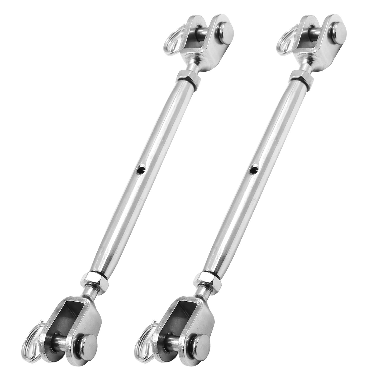 suiwotin 2PCS 3/16″ (M5) Turnbuckle Stainless Steel Jaw and Jaw Turnbuckle Ri…