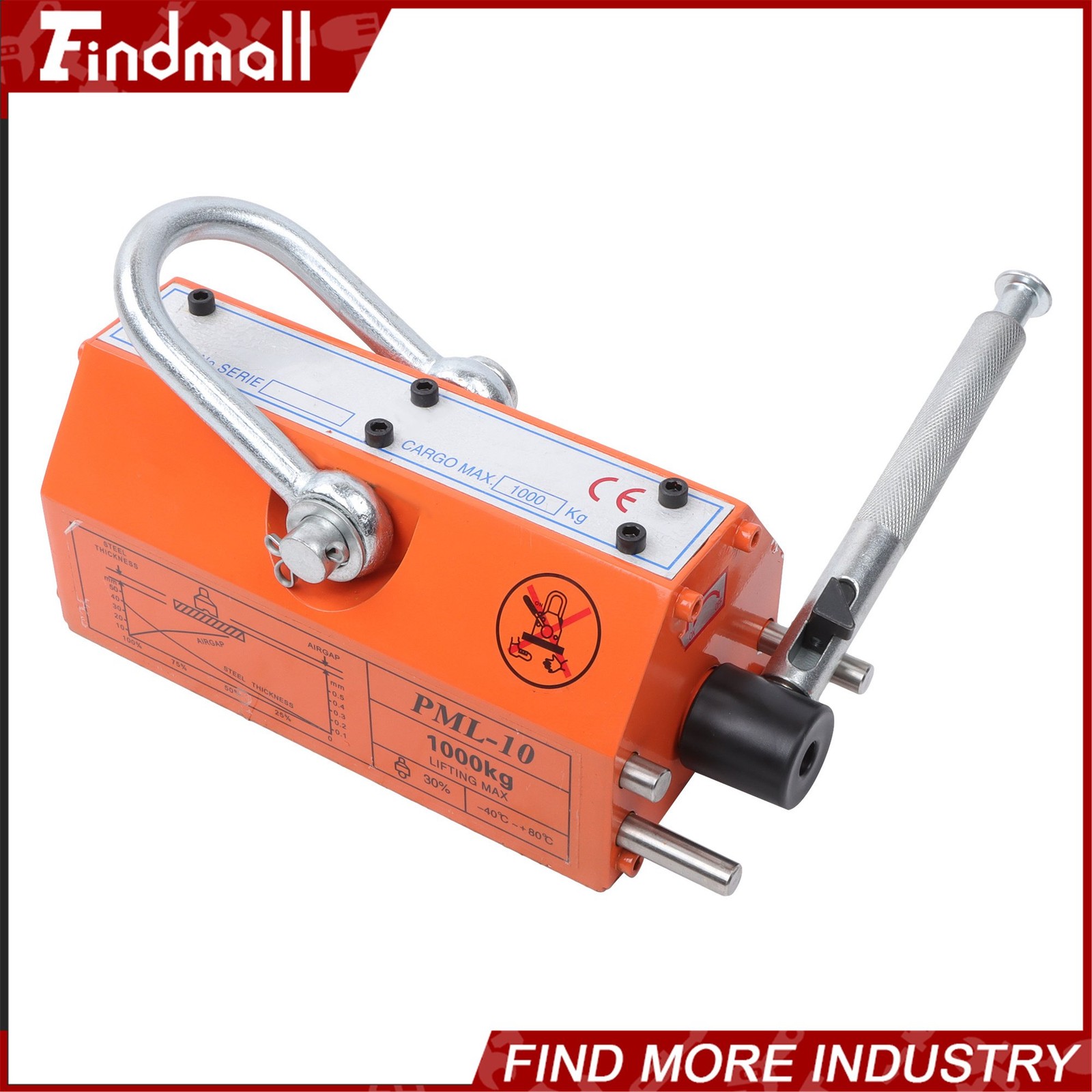 Findmall 2200Lbs/1000kg Magnetic Lifter Lifting Magnet N42 Neodymium Hoist