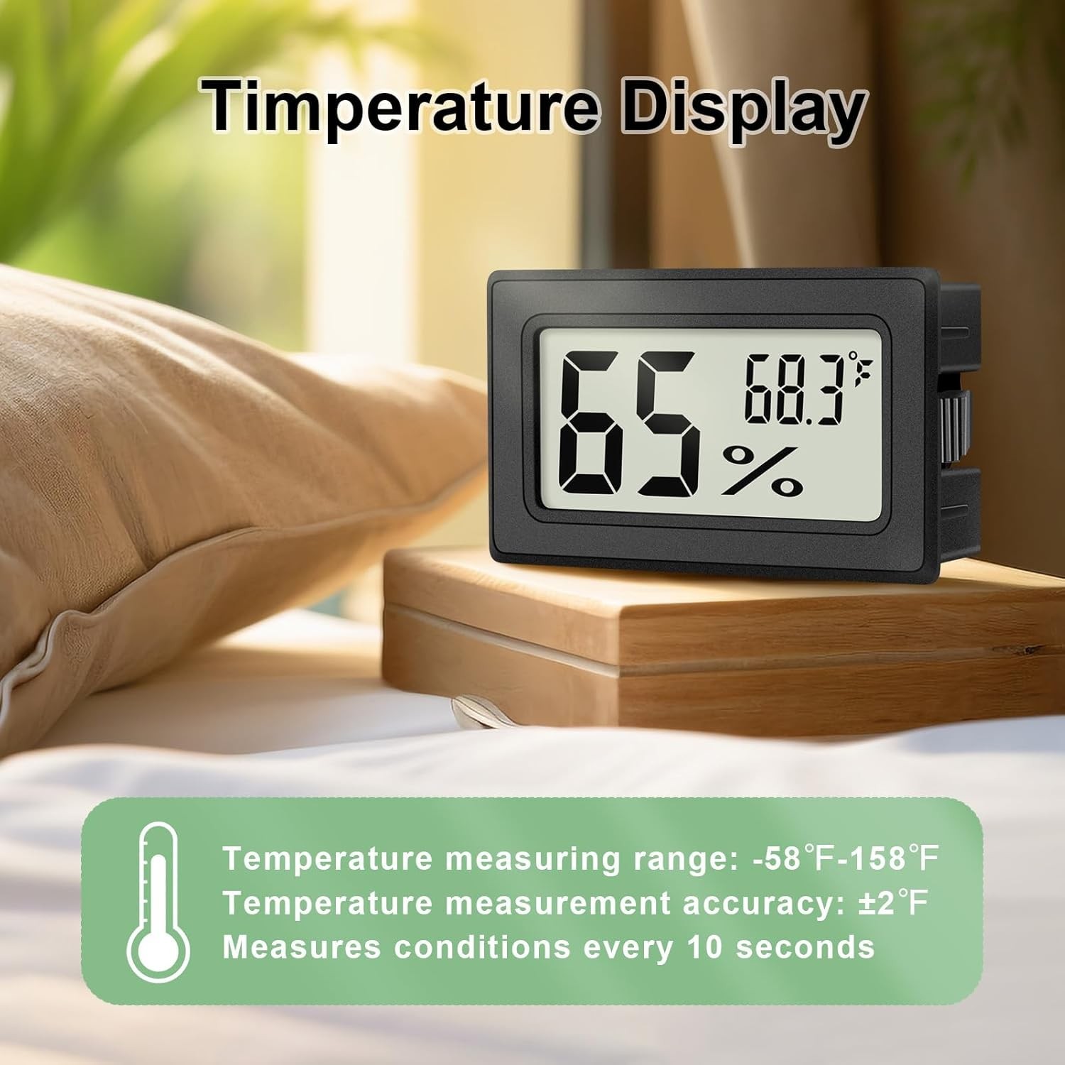 6 Pack Mini Digital Hygrometer Thermometer Humidity Meter Reptile Jars Fridge