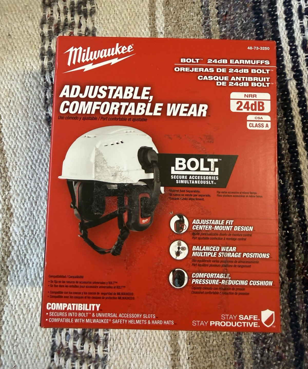 Milwaukee BOLT 24dB NRR Ear Muffs Hearing Protection Red/Black 48-73-3250
