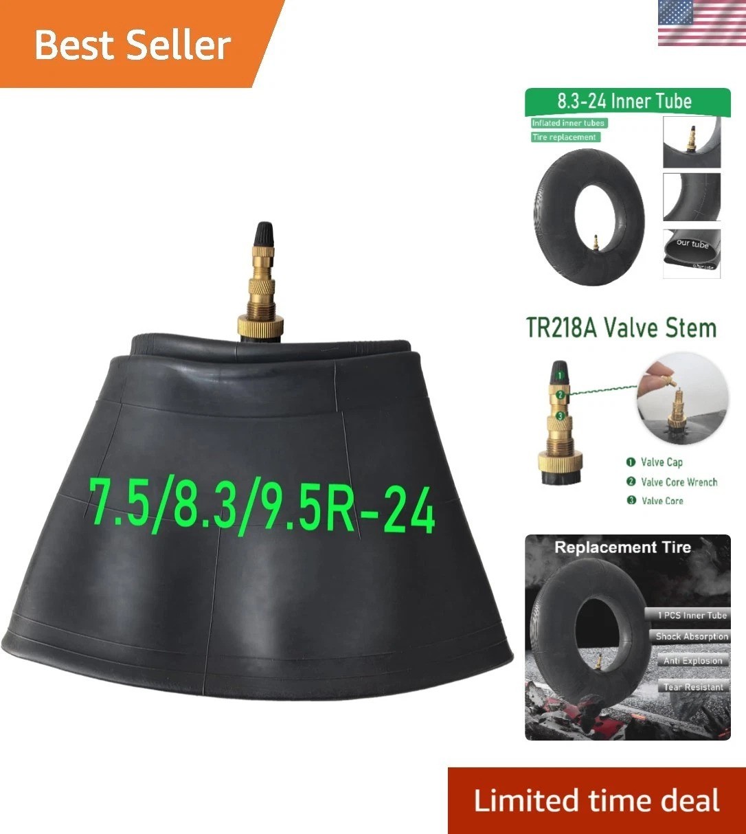 Universal Fit 8.3-24 and 7.50-24 Tractor Tire Tube – -Round Performance