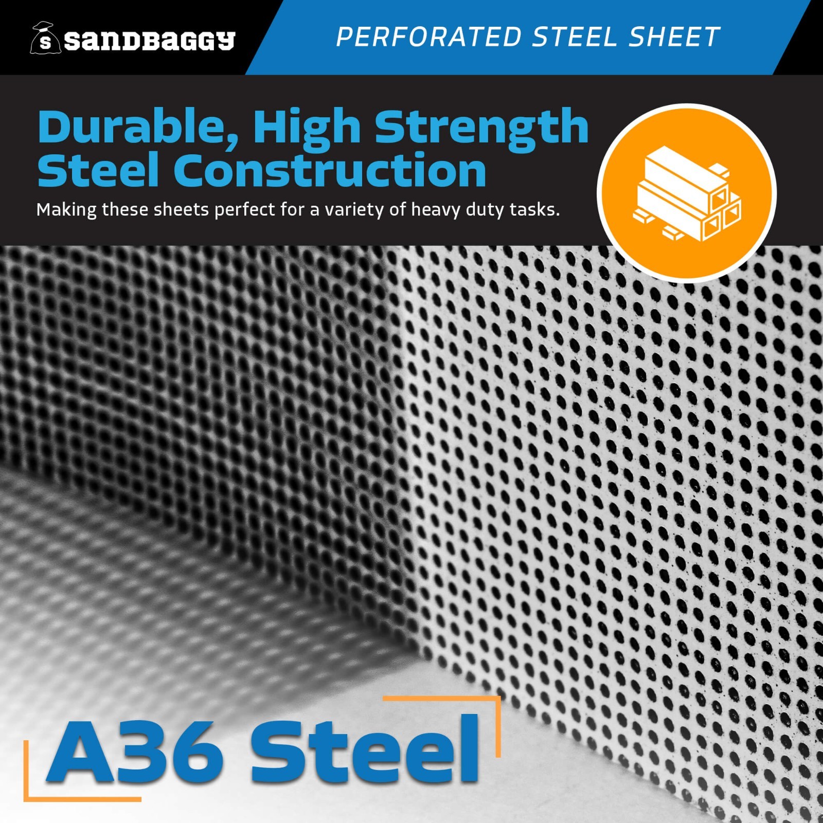 Sandbaggy Perforated Steel Sheet 24″ x 48″ – Perforated Metal Sheet – 20 Gauge