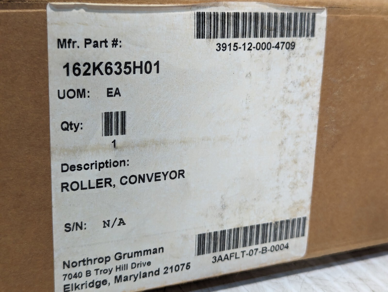Interroll 162K635H01 Conveyor Roller, 3915-12-000-4709 – Free Shipping