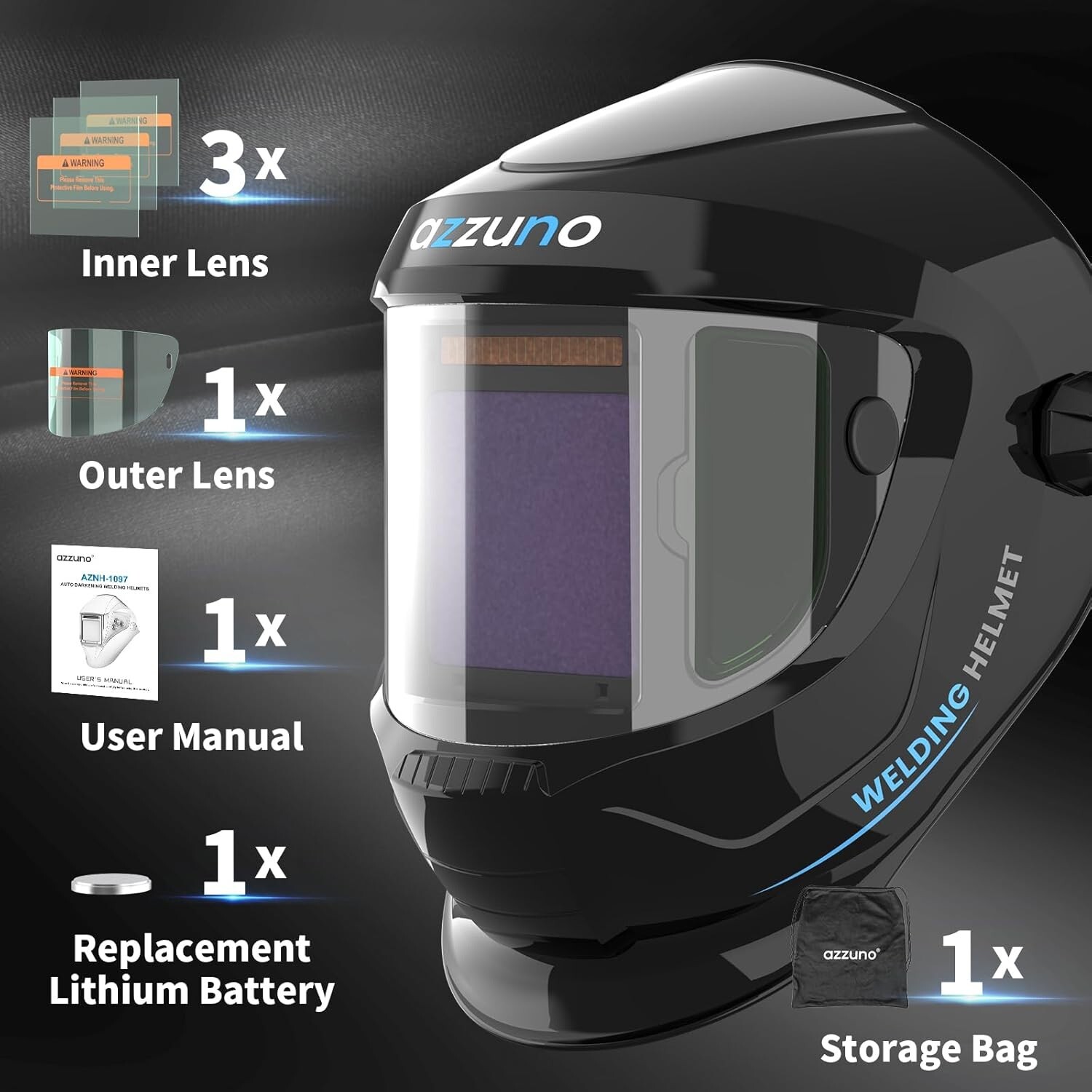 Auto-Darkening True Color Welding Helmet Large Viewing for Weld/Grind/Cut