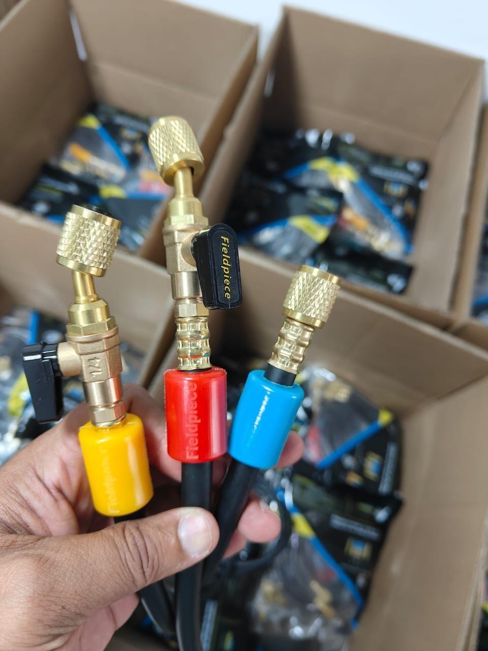 2 X Fieldpiece HR3B–1/4″Ball Valves Hose Set–3 Pack with Color Tags Free Ship US