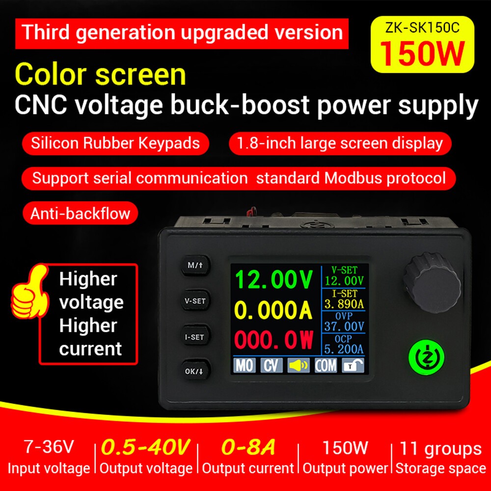 SK150C CNC Buck-Boost DC Adjustable Voltage Regulator Power Supply Module 1.8-in