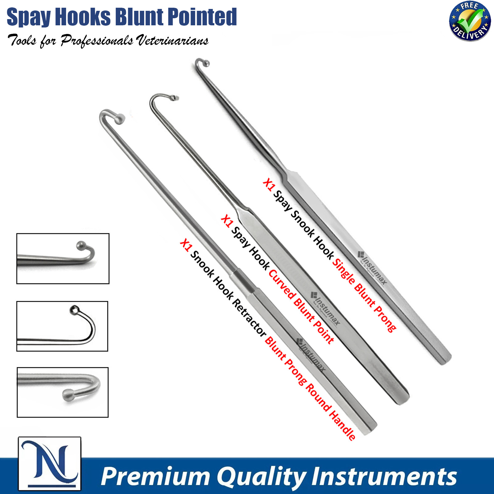 Feline Spay Hooks Neuter Surgery Kit Ovaries Removal Small Animals Tool
