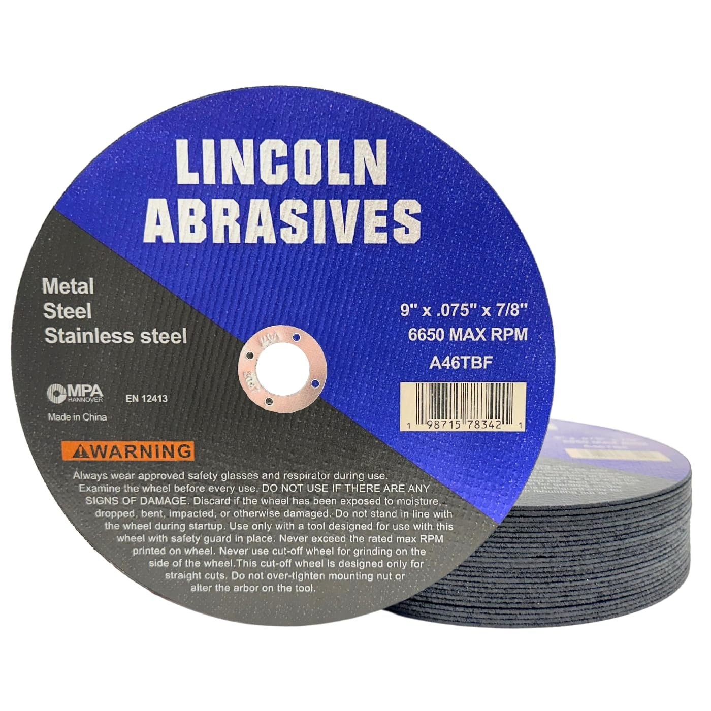 25-Pack 9″ Cut-Off Wheels – Metal & Stainless Steel