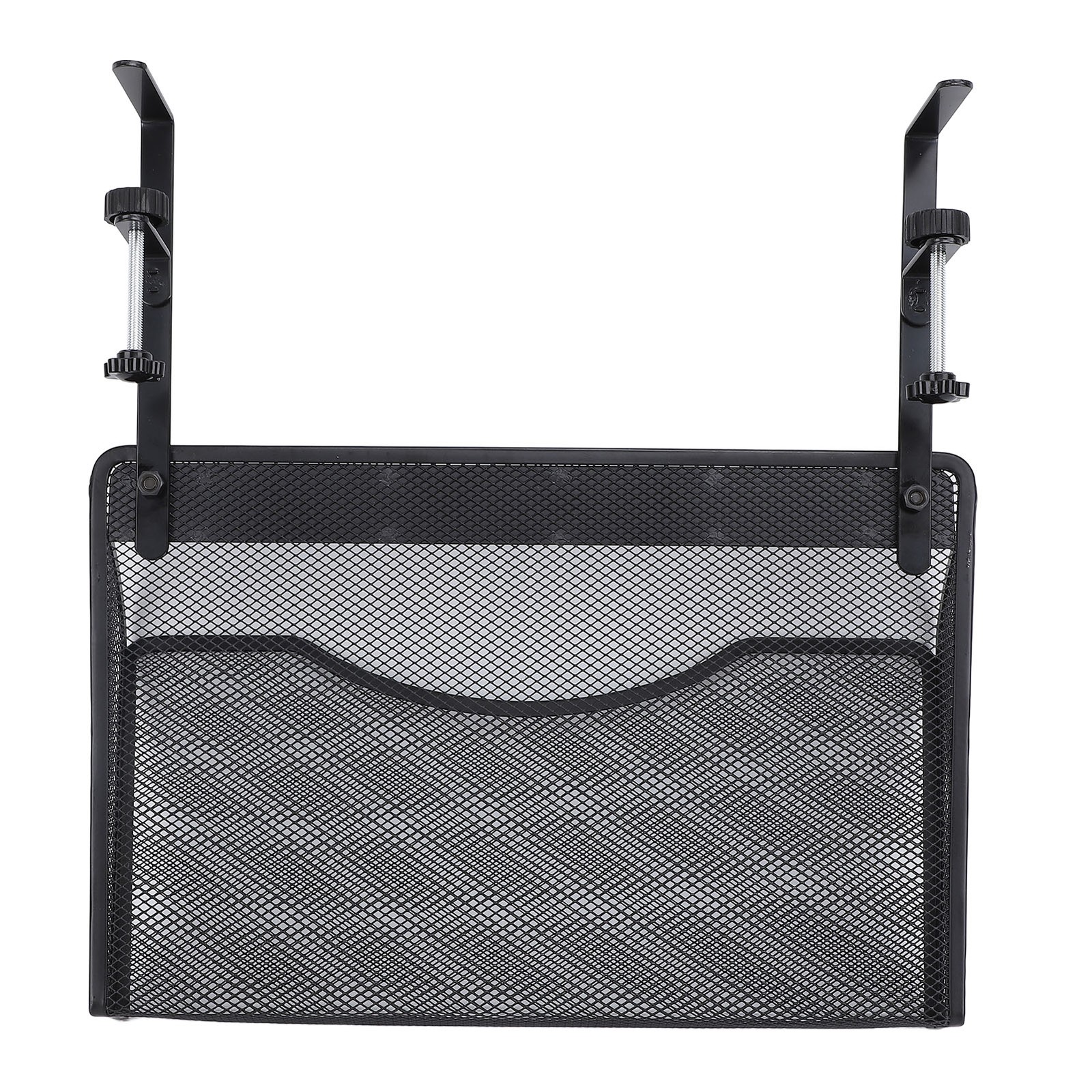 Adjustable Desk Side Storage Organizer Carbon Steel & PP For Office (Black)