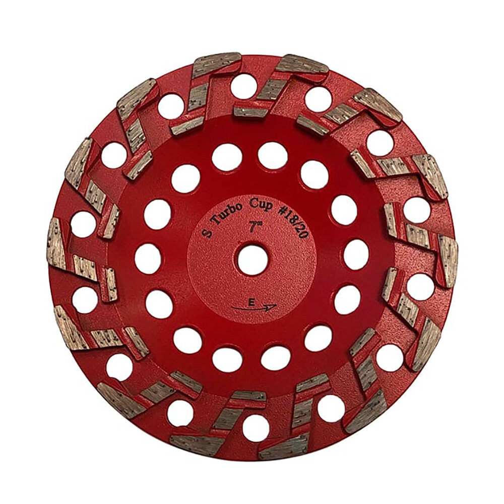 7″ Aggressive Diamond Grinding Concrete Cup Wheels 5/8″-11 Arbor #18/20 Grit