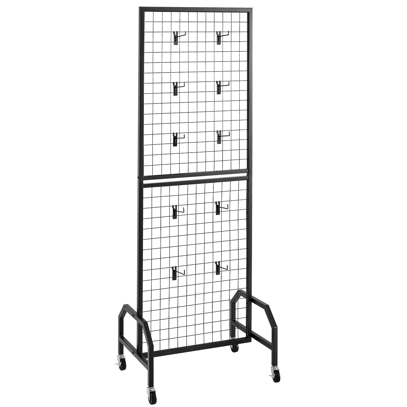 Uimoso 3-Pack Grid Wall Panels 1.9 x 5.4ft Wire Display Rack with Wheels & Hooks