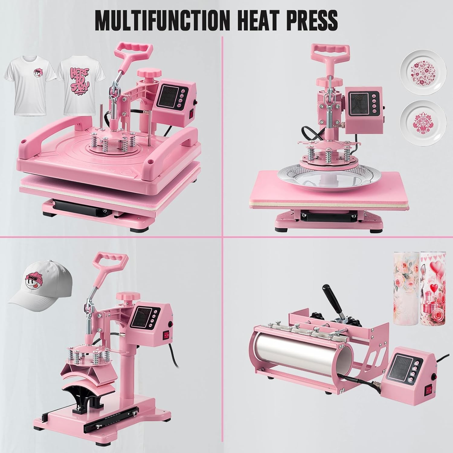 15 x15 in Heat Press Machine 5in1 with 30 OZ Tumbler Press Transfer Sublimation