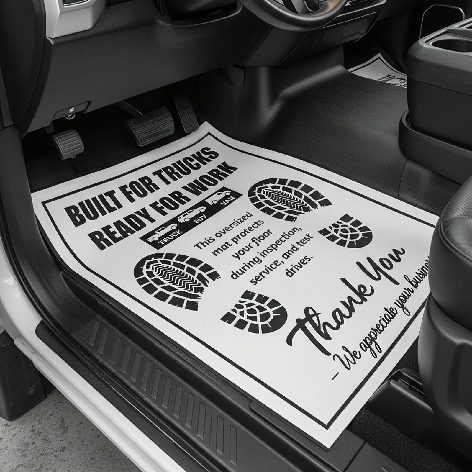 Yobteoy Disposable Paper Car Floor Mats 50Pcs 17X22 In Black White Waterproof