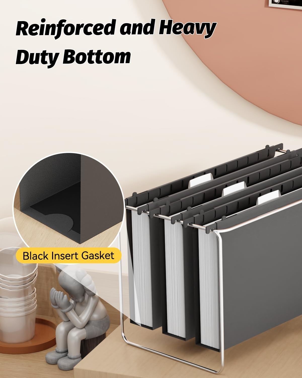 Extra Capacity Legal Size Hanging File Folders, Heavy Duty 2″ Expansion, 12 Pack