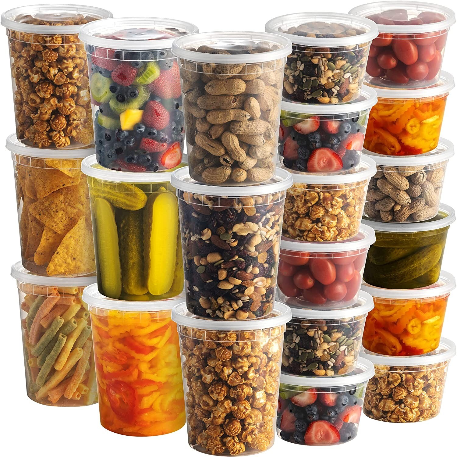 32oz Deli Containers with Lids – 20 Sets, BPA Free, Heavy Duty, Microwavable