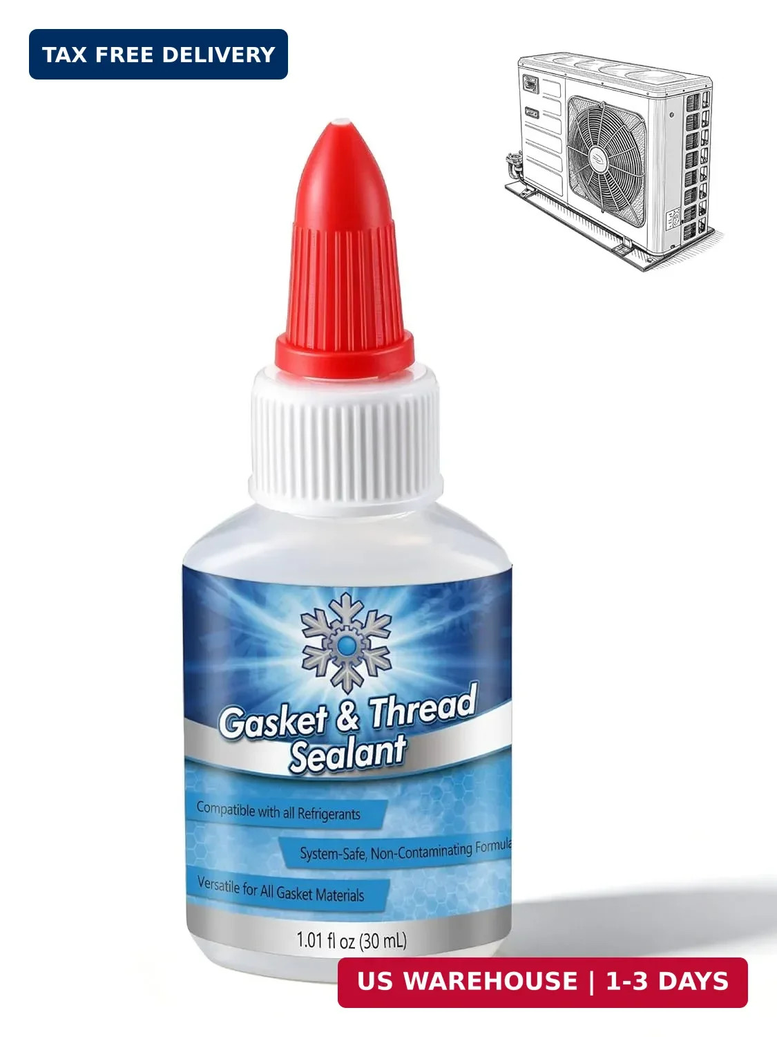 HVAC Gasket & Thread Sealant 30ml, Non Hardening Refrigerant Leak Sealant for R4