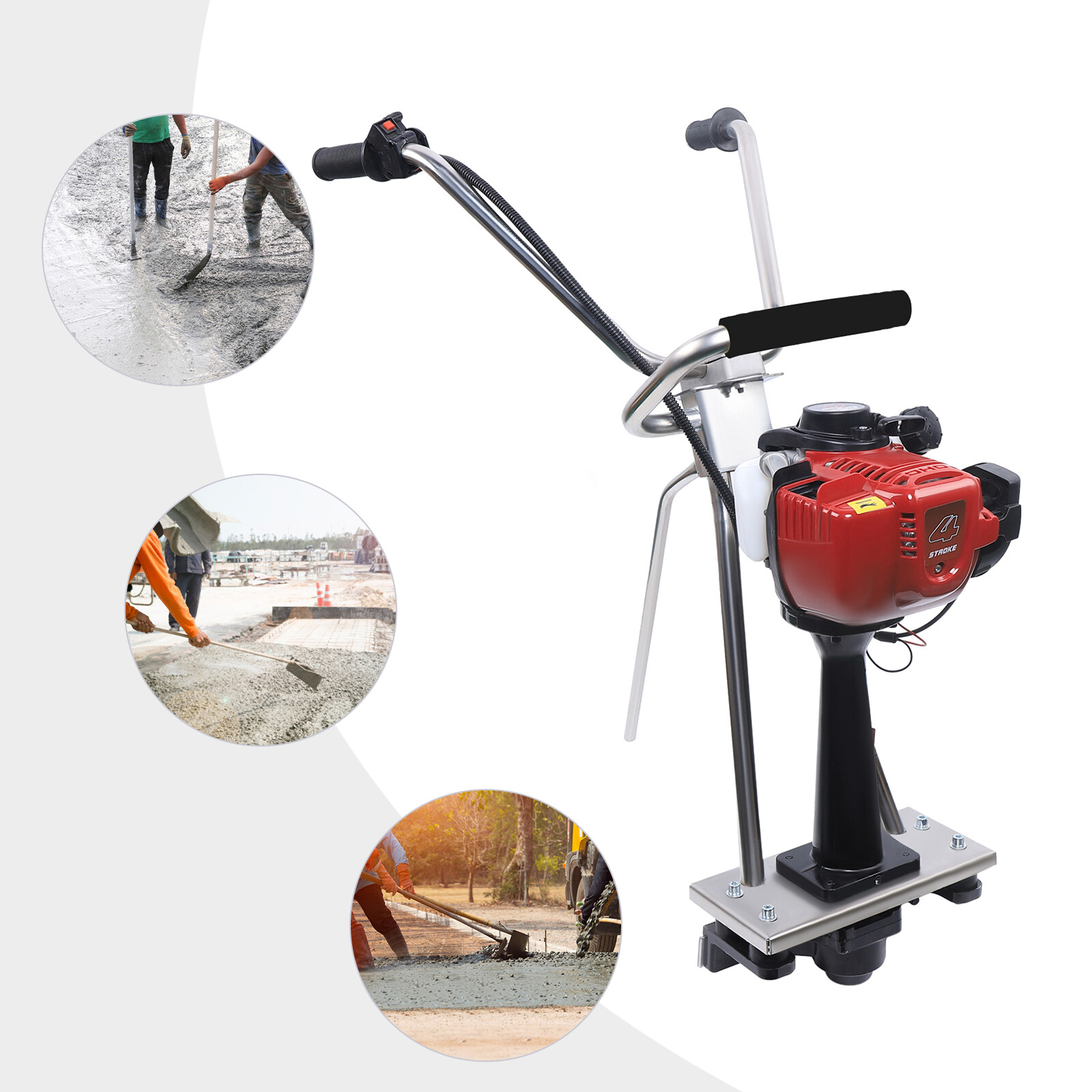 4 stroke Easy Screed Concrete Vibrating Leveling Machine Gasoline Engine 900w