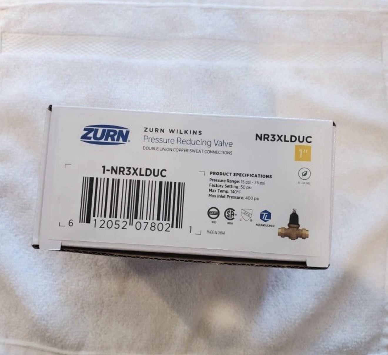 Wilkins 1” NR3XLDUC Water Pressure Reducing Valve Double Union Connections