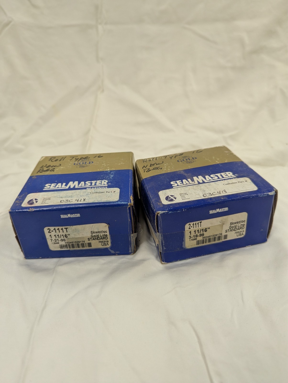 Seal master 2-111t 11/16″ bearing lot of 2