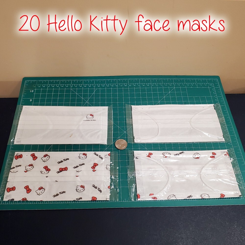 Hello Kitty face mask lot 20 pieces disposable reusable masks new sealed Sanrio