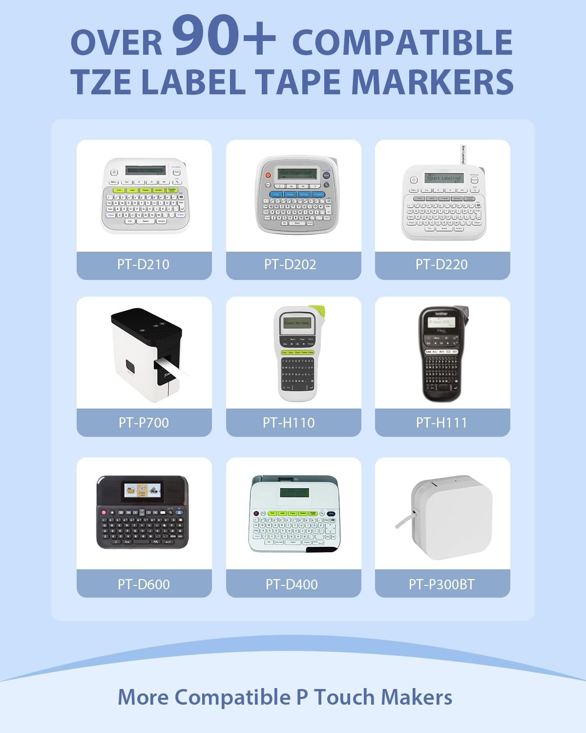5PK TZe-231 TZ-231 For Brother P-Touch White Label Tape 12mm 0.47 1/2″ Laminated
