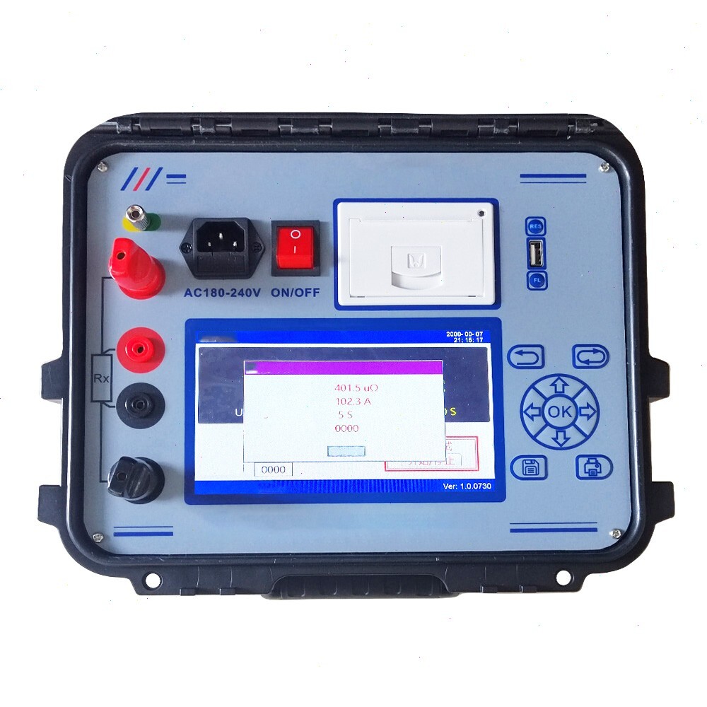 Loop Resistance Tester with Current 100A Range 0-50mΩ Bulti-in Printer