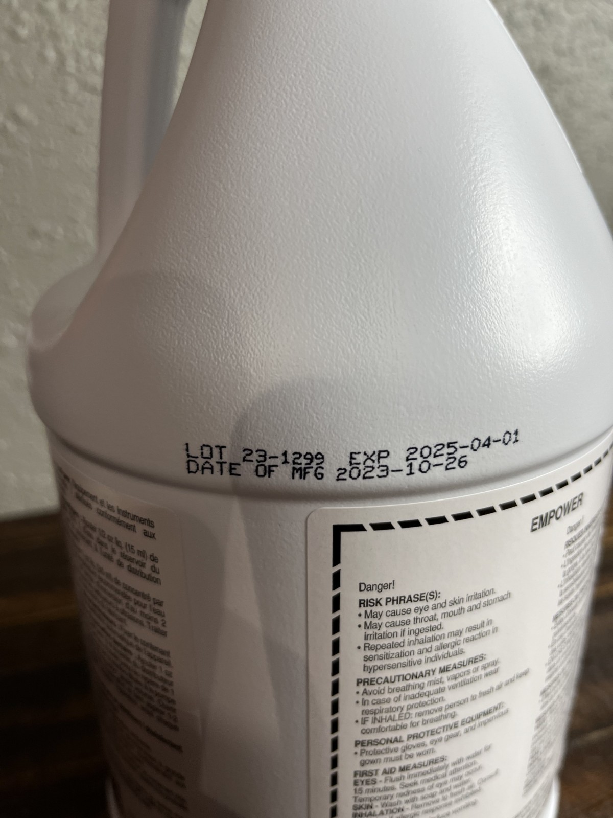 Metrex EmPower Dual Enzymatic Detergent 1 Gallon Instrument Cleaner Exp. 2027-04