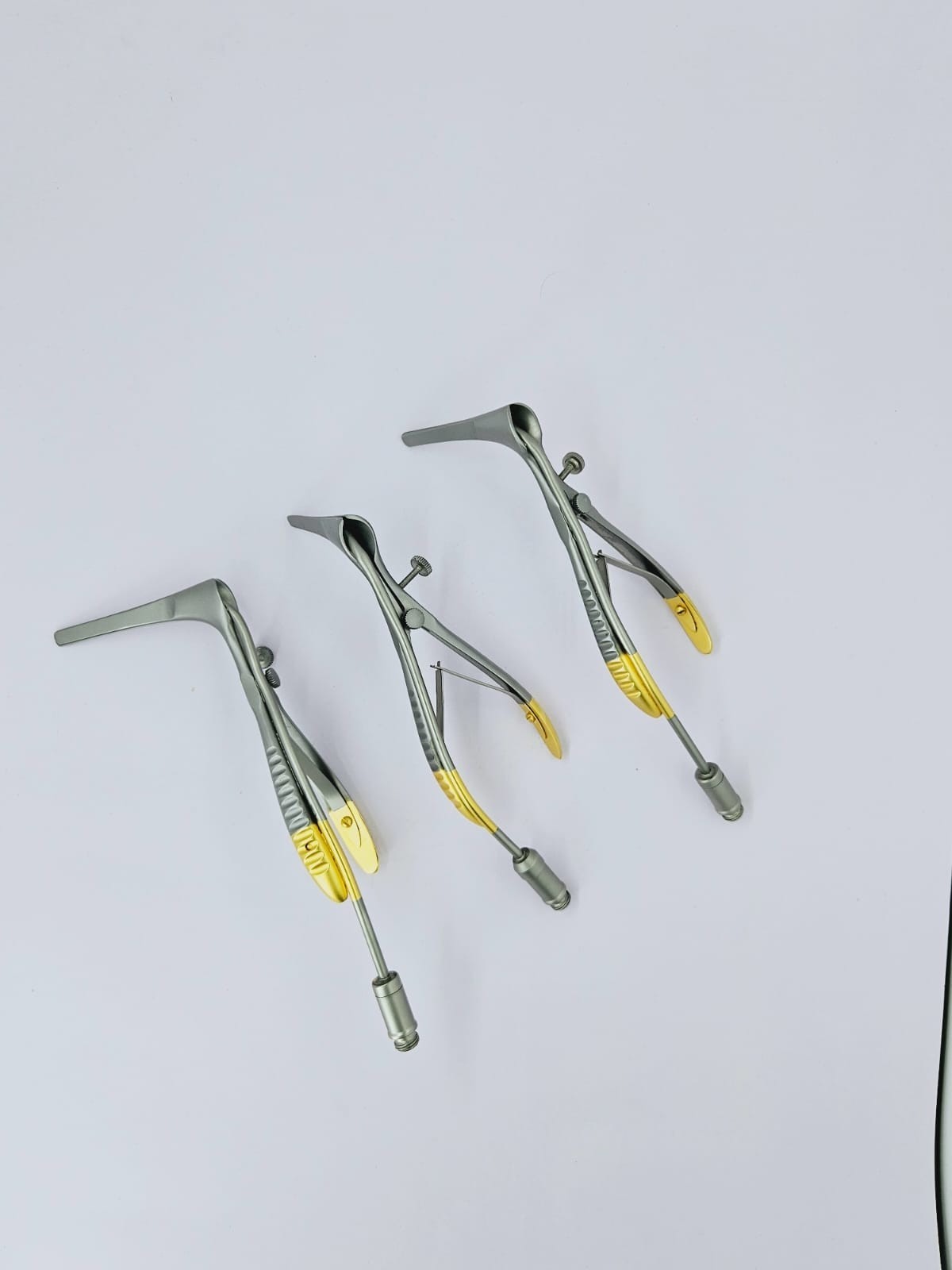 Cottle Nasal Speculum 55,65,75 mm With Fiber Optic Light Guide 4 PCs Set