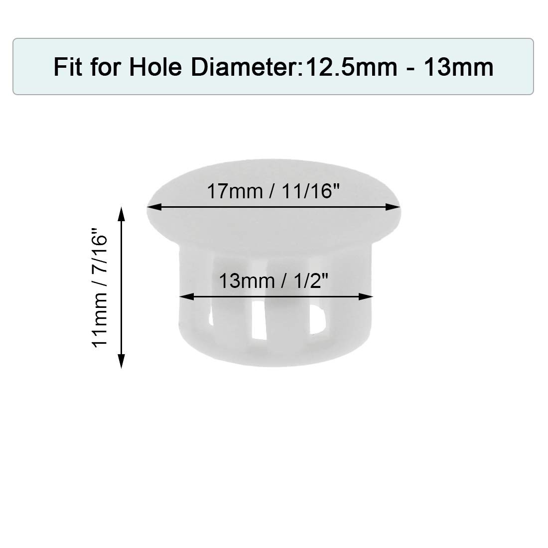 30PCS 13mm (1/2″) White Hole Plugs Plastic Flush Type Hole Plugs Snap in Lock…
