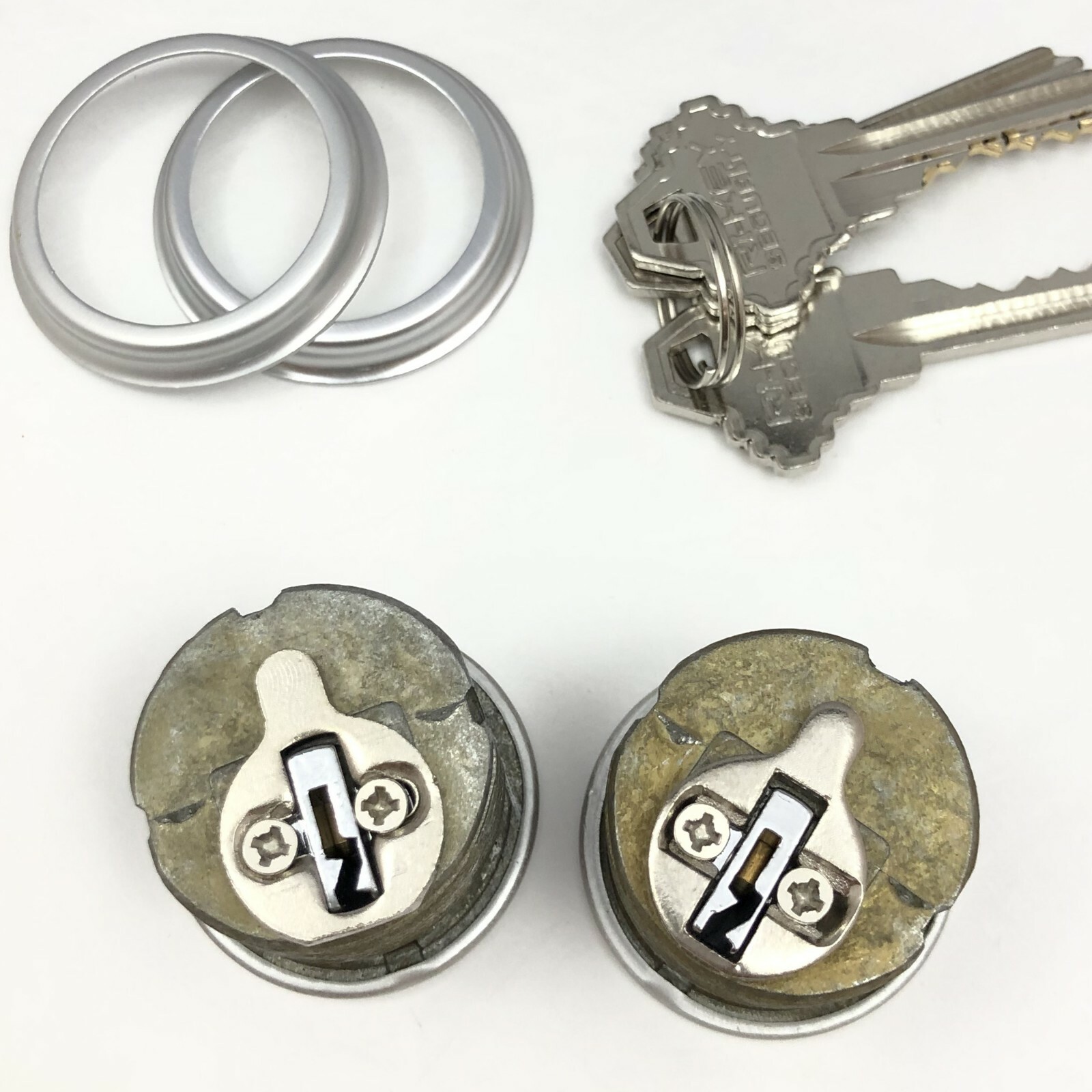 2 Mortise Lock Cylinders 1″ for Store Front Door Adams Rite Brass with 3 Keys