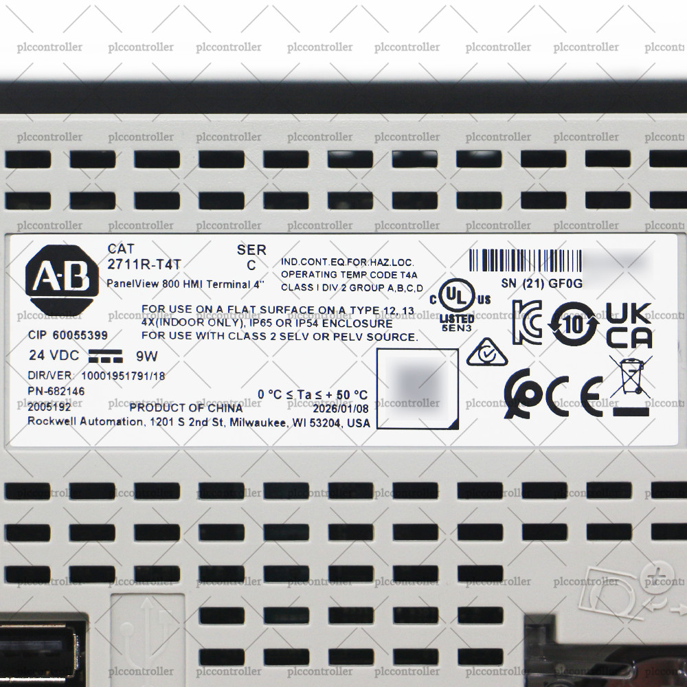 New Allen Bradley 2711R-T4T PanelView 800, 4.3 in HMI Terminal, Touch Screen TFT