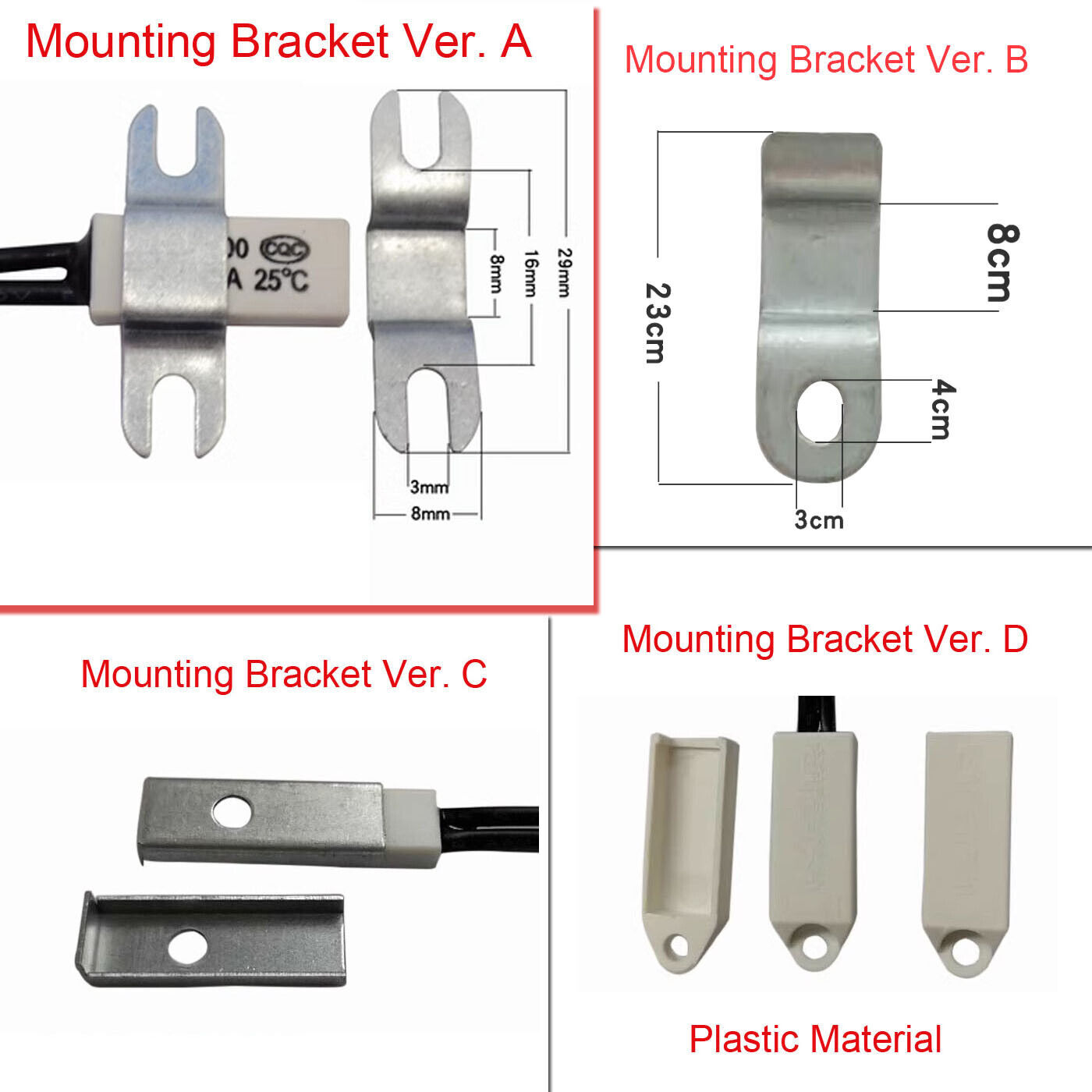 KSD9700 Temperature Switch Thermostat Thermal Protector NO NC / Mounting Bracket