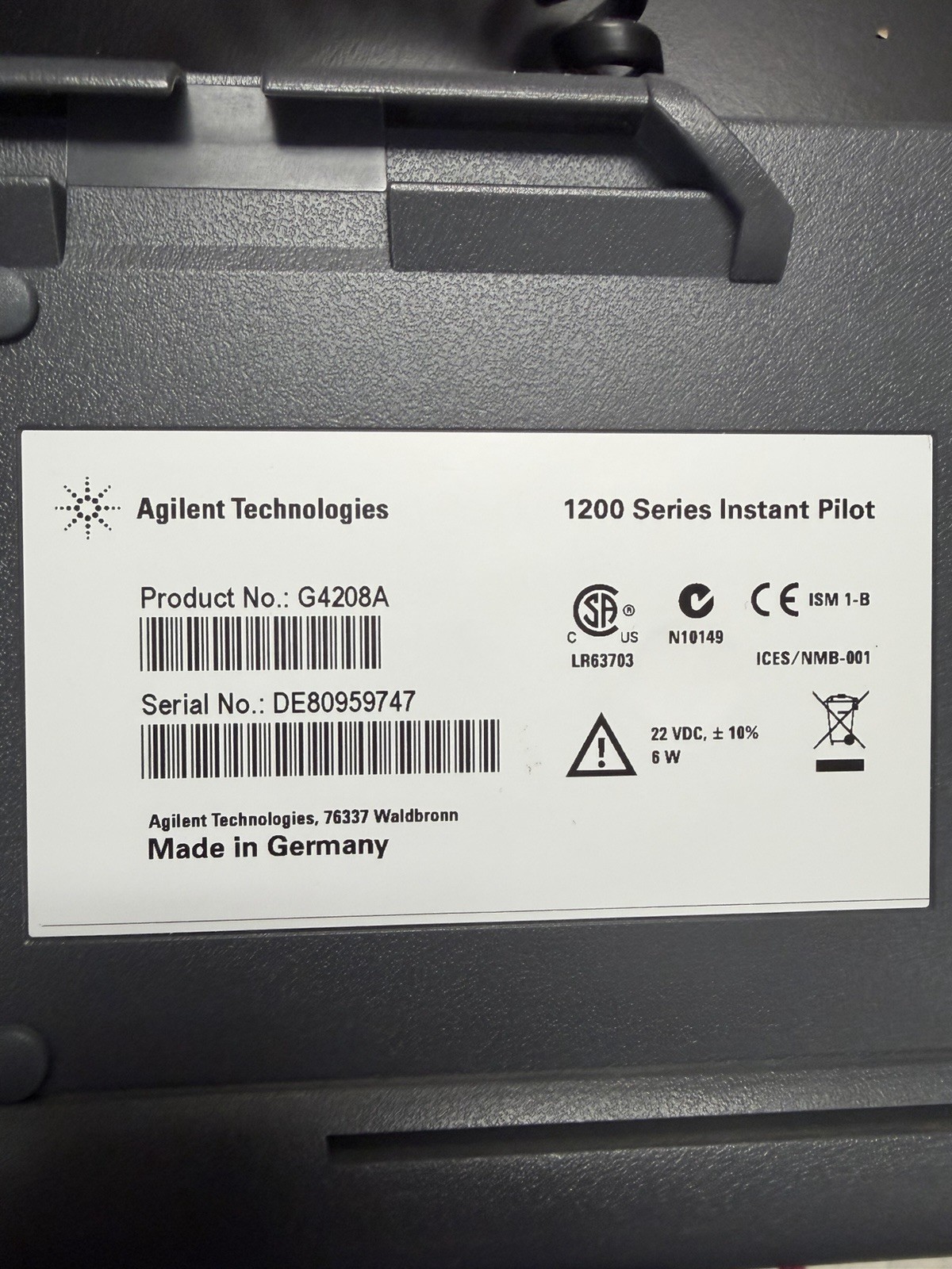 Agilent Technologies 1200 Series Instant Pilot G4208A HPLC Controller