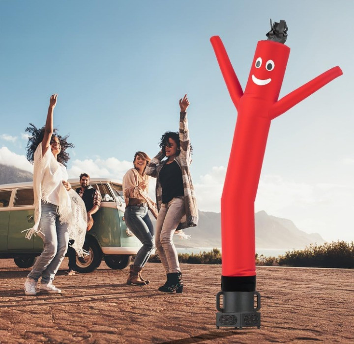 Muñeco inflable bailarín 7ft con soplador para publicidad exterior rojo, Nuevo