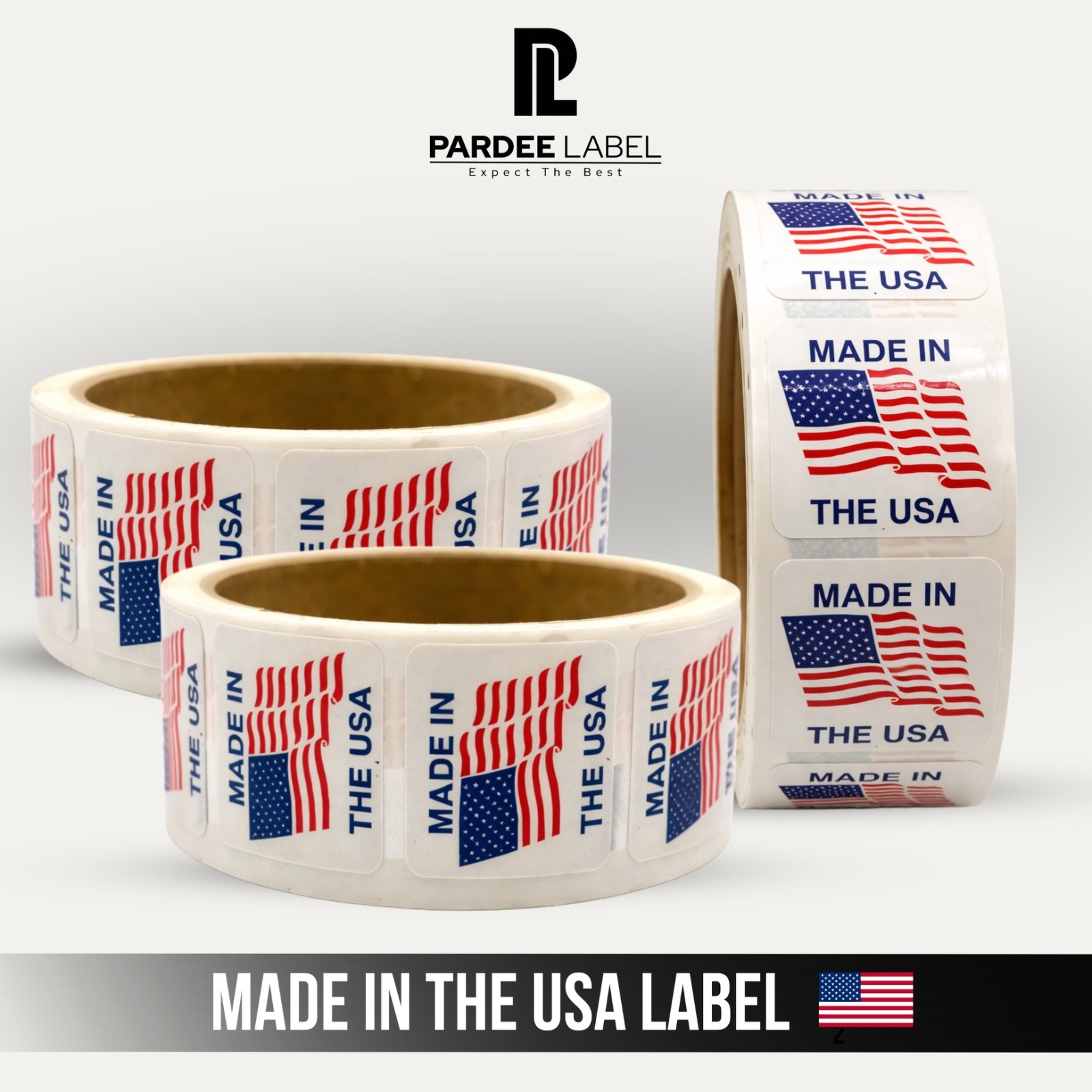 Made in the USA Stickers 1-1/4″ x 1-1/4″ Labels 250/Roll