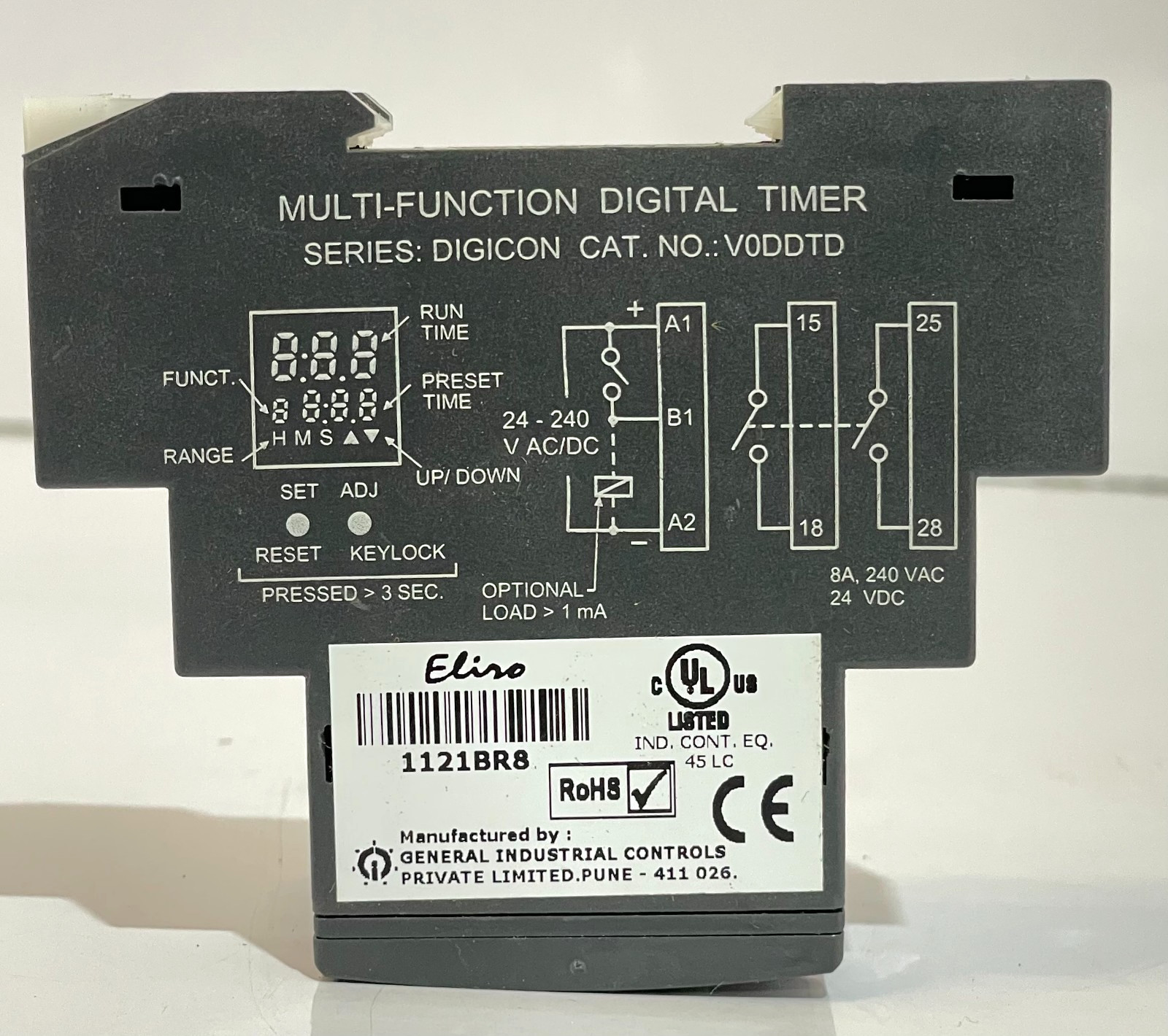 GIC V0DDTD MULTIFUNCTION DIGITAL TIMER 0.1S-999H 24-240VAC/DC FREE FAST SHIPPING