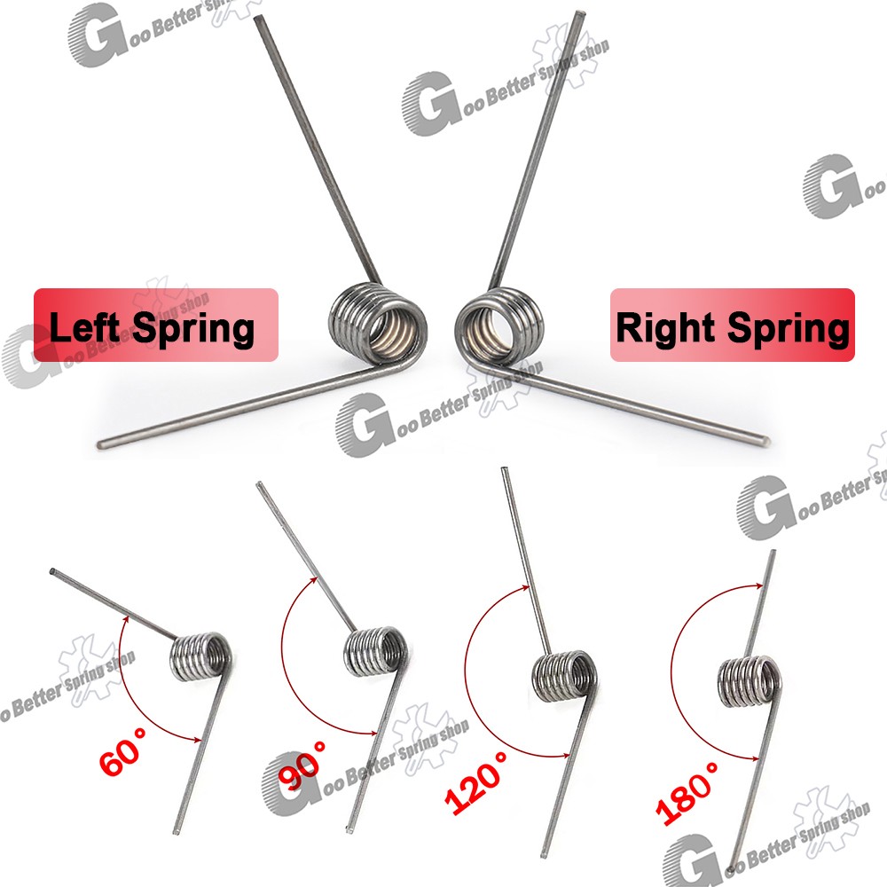 Torsion Spring 3-9 Coil (10 pcs), 1.2mm Wire dia, 6 ~ 12mm OD, Left spring Steel