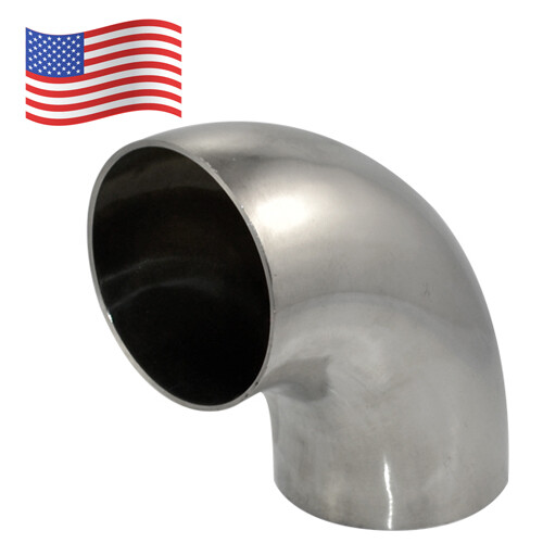 3 inch 3″ 76mm Sanitary Weld Elbow Pipe Fitting 90 Degree SS 316 brew US Stock