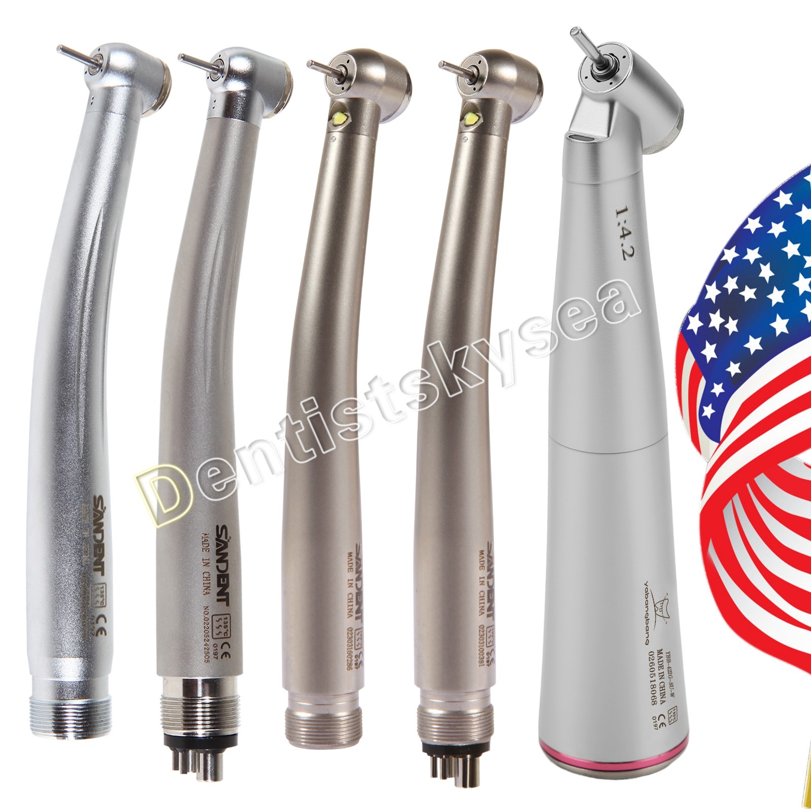 NSK Style Dental 1:5 1:4.2 Handpiece / LED E-generator High Speed Handpiece 2/4H