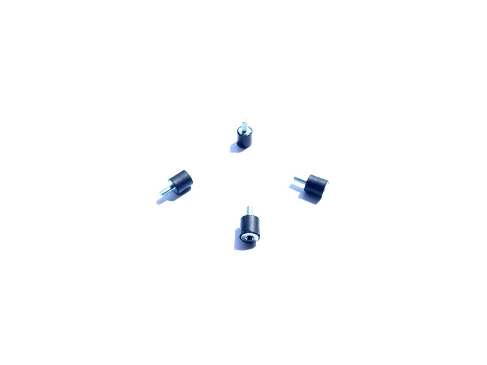 (4) 5/8 x 5/8 Vibration Isolator Mount with 1/4-20 x 1/2 Stud Male/Female Thread