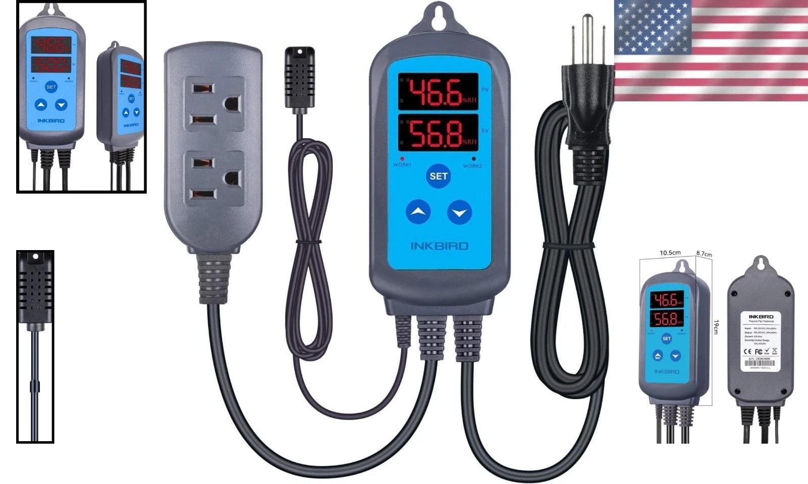 Pre-Wired Humidity Controller with Probe – Perfect for Greenhouses and Reptiles
