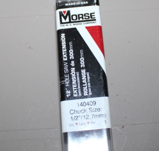 New Morse 140409 ME381 Arbor Hole Saw Extension 12″ USA Made