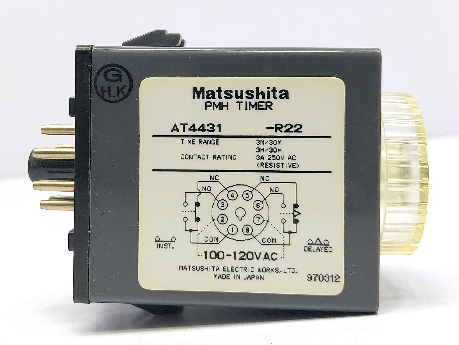 Matsushita Electric National AT4 431-R22 PMH Timer Analog Relay 0-30MIN