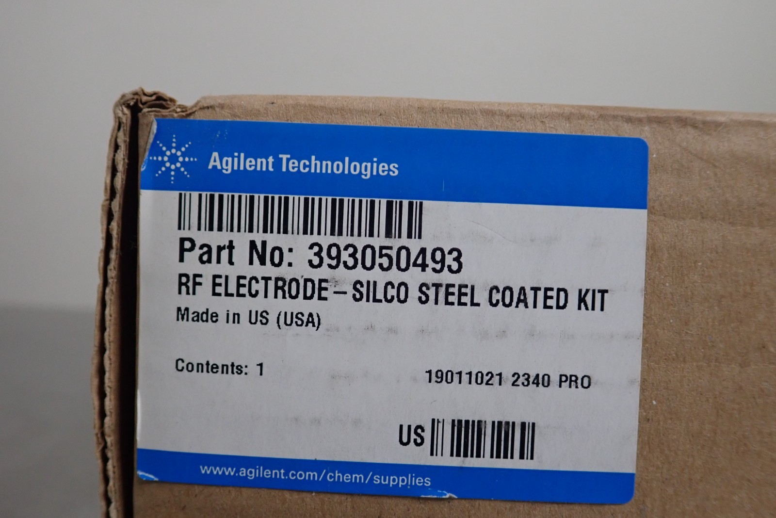 Agilent Technologies 393050493 RF Electrode – Silco Steel Coated Kit – NEW
