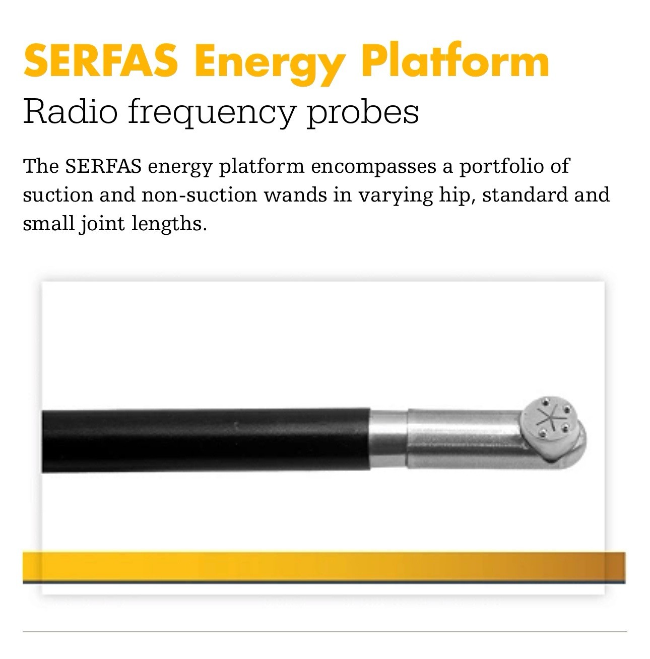 STRYKER 279-351-103 SERFAS ENERGY 90-S XL PROBE 3.5MM X 180MM (Other Available)