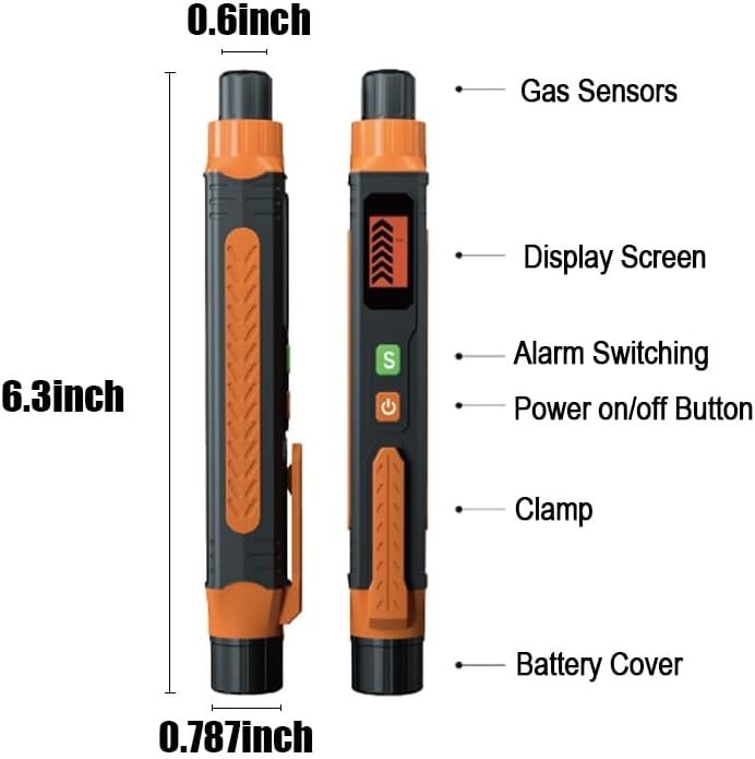 Natural Gas Leak Detector, Portable Gas Sniffer with Audible & Visual Alarm, for