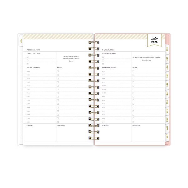 5"x8" 2026-2027 Planner Fiona Rose Blush Frosted Daily/Monthly