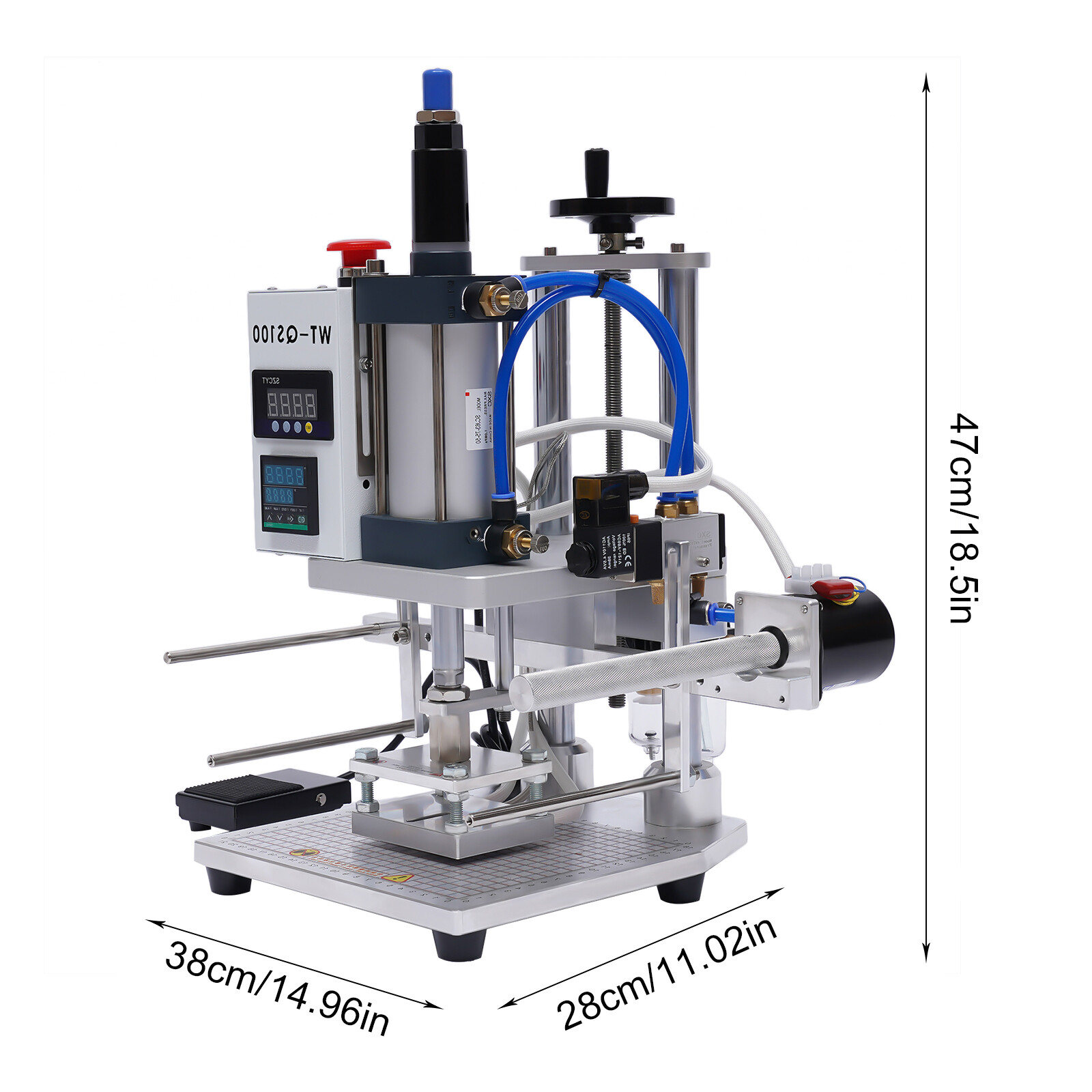 Hot Foil Stamping Machine 550W Air Pneumatic For Leather PU Logo Press 8x10cm