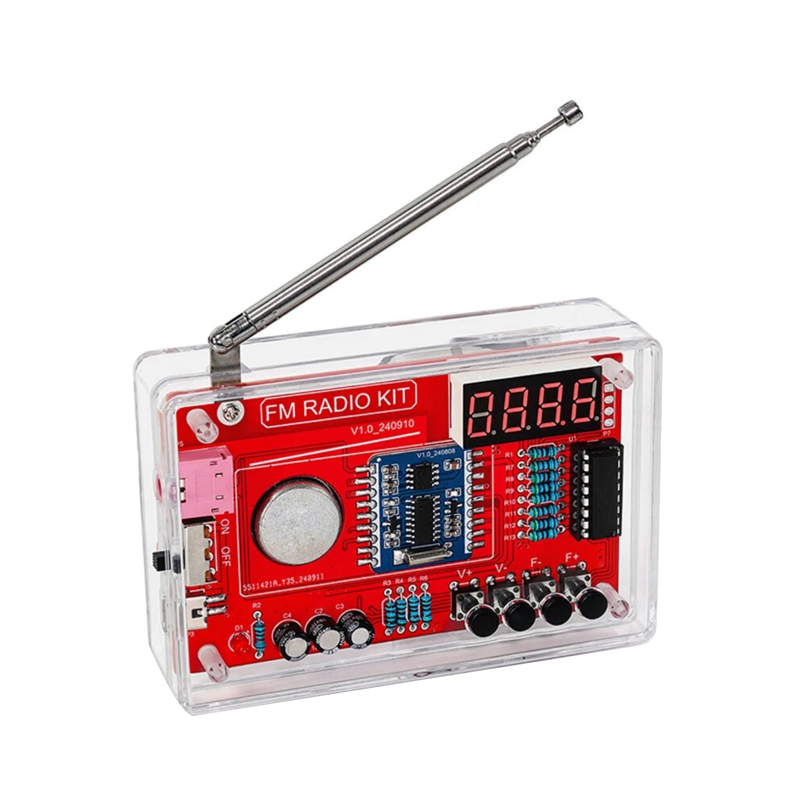Educational RDA5807 FM Radio DIY Kit 87-108MHz with 15 Sound Level Adjustments